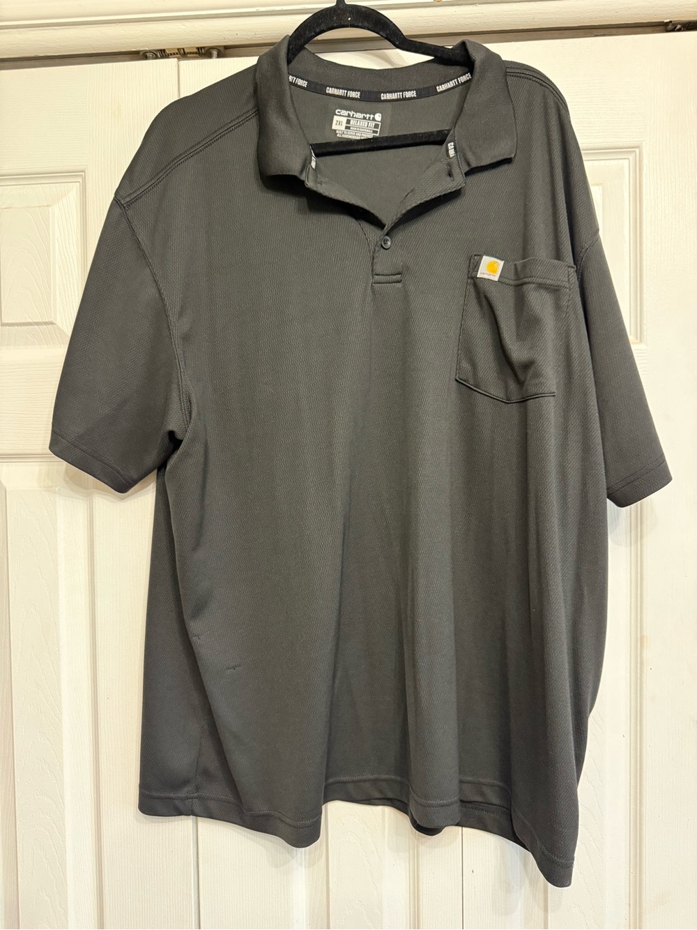 Carhartt Men’s Dark black Short-Sleeve Polo with Chest Pocket